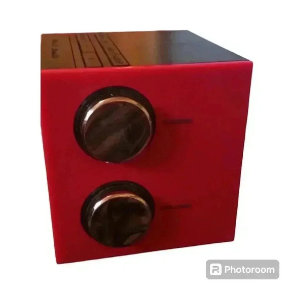 RealTone RT205 AM/FM Black/Hot Pink Dual Alarm Clock Cube - Picture 2 of 5